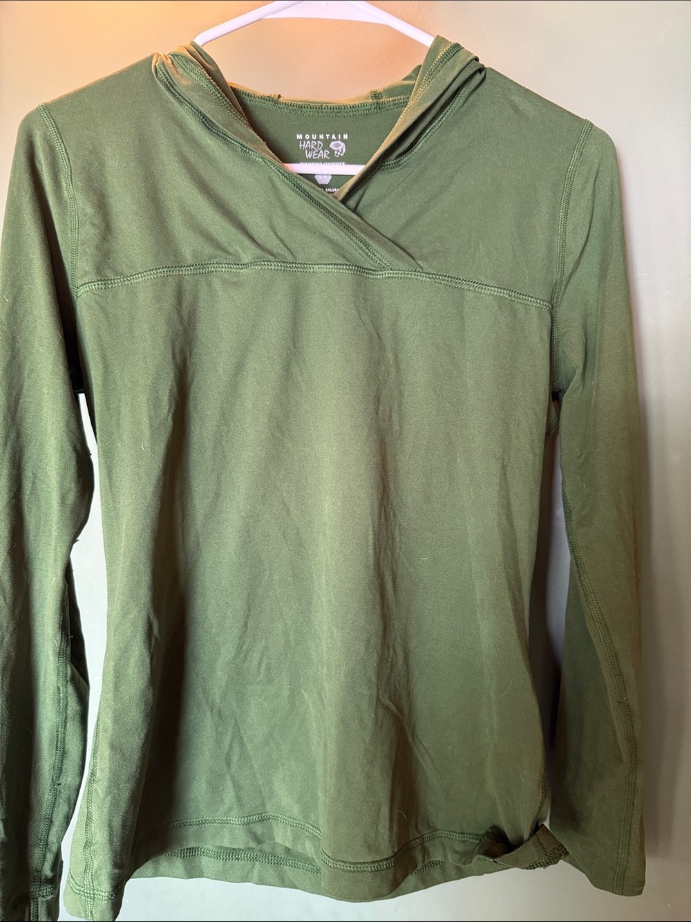 Mountain Hardwear Olive Hooded Crossover Pullover